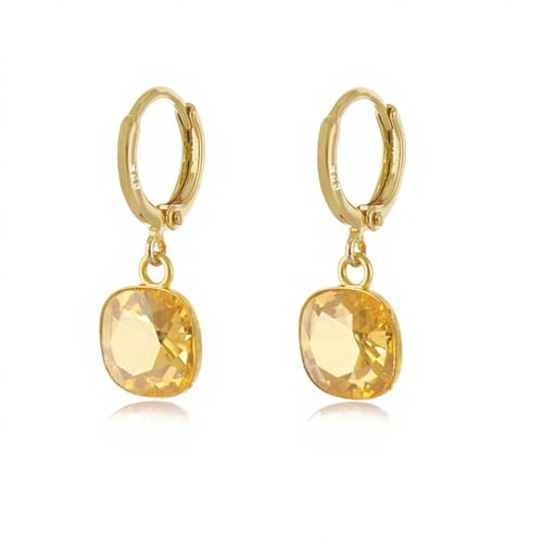 Malu Maiese – Creolen Ohrringe mit Kristallen, 925 Sterlingsilber vergoldet, leichte Creolen Ohrringe für Frauen, zeitlose Party Schmuck, Geschenk für Mama