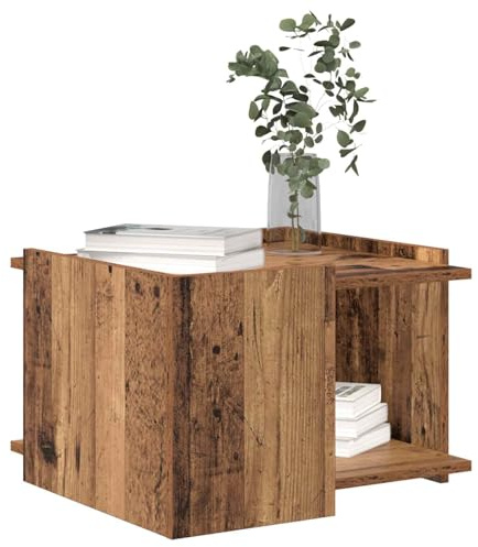 vidaXL Couchtisch Altholz 50,5 x 50 x 33 cm Holzwerkstoff, Stylischer Couchtisch, modernes Wohnzimmer-Design, flexibel, pflegeleicht, viel Stauraum