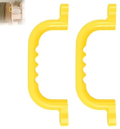 2 Stück Klettergriffe Kinder Outdoor,Griffe Klettergerüst,Aus Stabilem Hdpe Kunststoff,rutschfeste Griffe, Spielturm Zubehör, Für Draußen Spielzeug Baumhaus Spielhäuser (Gelb)