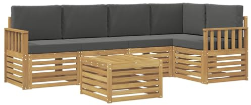 vidaXL Outdoor-Sofagarnitur 6 pcs Weiß und Anthrazit 59 x 59 x 37 cm, Gartenmöbel, modernes Ecksofa, Outdoor-Lounge, Terrassenmöbel für entspanntes Chillen und Genießen