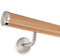 Handlauf Set Holz Buche 45mm inkl. Edelstahlkappen und 2 Haltern (200 cm)