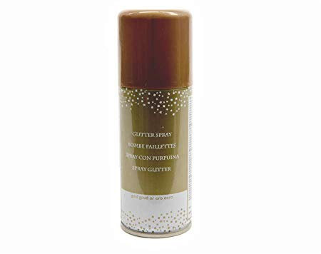 Glitterspray decoratie 100ml goud