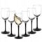 SOLAVIA Wine Glass Black Stem 250ml Pack of 6 Black Luxurious Long Stem H20cm Prosecco Champagne Water