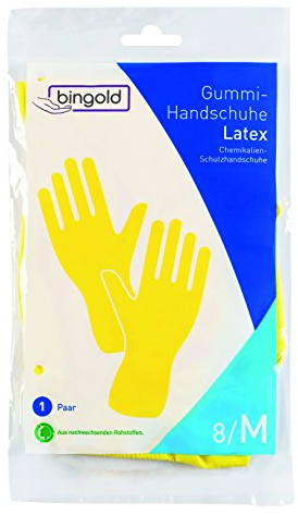 BINGOLD Latex Schutzhandschuhe gelb 1 Paar