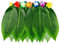 Boland 52245 - Hawaii Rock Palmblätter, Minirock mit künstlichen Blättern und bunten Kunstblumen, Beachparty, Sommerfest, Karneval, Mottoparty, Hula Hula