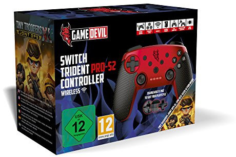 Game Devil - Trident Pro-S2 Wireless Controller, Color Rojo (Nintendo Switch)