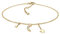 Elli Bracelet de Cheville Elli - Pendentifs Etoile Demi Lune Astro Bracelet Femme - Plaqué Or Argent (925/1000)