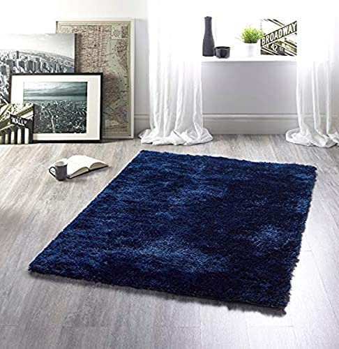 Rugs Direct Origin Shimmer Indigo Rug, Polyester, 120 x 170
