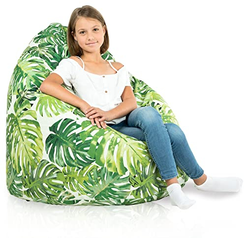 Italpouf Sitzsack XL, Indoor, Sitzsack Sessel für Kinder, Riesensitzsack, EPS Perlen Füllung, Abnehmbarer Bezug, Maschinenwaschbar, Kindersessel, Zertifiziert, Dschungel