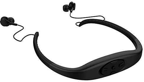 Hipipooo Wasserdichter MP3-Headset-Musikplayer, 8-GB-Speicher-HiFi-Stereoanlage, UKW-Radio, Bluetooth-Kopfhörer zum Schwimmen, Surfen, Laufen, Sport, preisgekröntes Design (Blau)