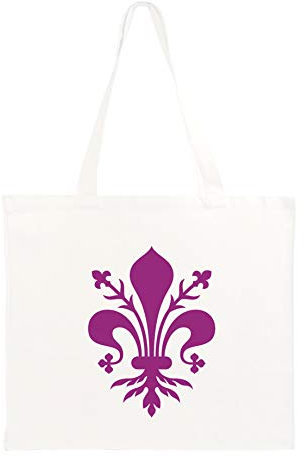 Tipolitografia Ghisleri Shopper Einkaufstasche aus Baumwolle, Lilie, Florenz, 40 x 40 cm, lange Griffe 31