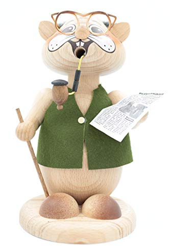 Kuhnert - Erzgebirgische Holzkunst Räuchermann Räucherfigur Hamster 18cm - Opa