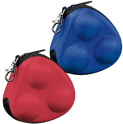 Tibhar Tischtennis Balltasche Grid | Ball-Case für 3 Tischtennis-Bälle mit Karabinerhaken | rot (rot)