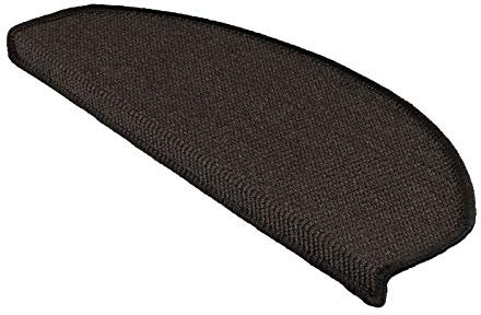 Floordirekt Sisal Stufenmatten innen 1 Stück schwarz halbrund, Treppenstufen Matten für Holztreppen, antirutsch Treppenteppich Selbsklebennd und Allergikerfreundlich (56 x 19 cm)