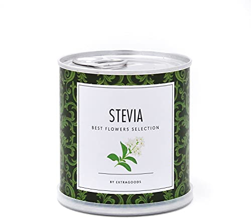 MacFlowers® | Anzucht-Set mit Stevia | eine Sorte Honigkraut-Samen | in niedlicher instant gardening Blumendose | Geschenk für süße Freunde