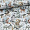 Herz Stoffe Österreich zum Nähen, für Kinder, keine Meterware: 1m French Terry Sweat Stoff mit Waldtiere/Tiere wie Wolf Fuchs Elch Marder Igel Eichhörnchen - Jungen Sommersweat - Bergliebe