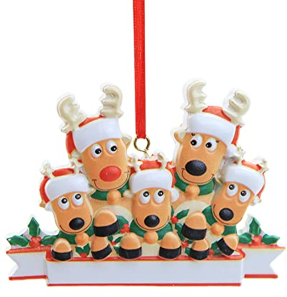 Personalisierte Rentierfamilie, Weihnachtsbaumschmuck 2021 Familie Weihnachtsbaum Elch Hirsch Garnierung, Weihnachtsbaum hängende Anhänger, niedlicher Hirsch Weihnachtsbaumschmuck für Zuhause