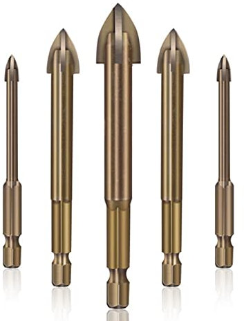 5Pcs Zementierte Bohrer Effizientes Universal Bohrwerkzeug Multifunktionale Kreuzlegierung Keramik Ziegelwand Lochöffnung Elektrowerkzeug