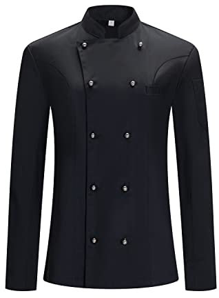Misemiya Femme Veste de Cuisine KZ-848, Chef Jackets 848-Black, 3XL