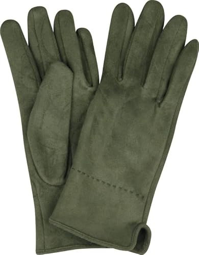 Capelli New York Wildlederoptik Handschuhe Farbe Olive Wildlederlook