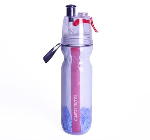 TECH DISCOUNT 500ml Bouteille d'eau gourde isotherme sport plastique réutilisable Double Paroi Gourde chaud/froid vaporisateur longue durée isolé (Rouge)