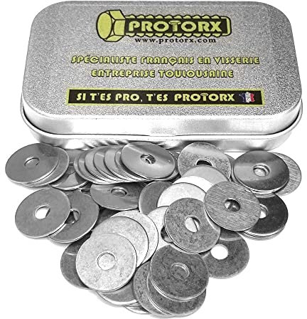 Rondella Acciaio M4: Confezione 50pcs Extra Ampio (Diam.Int = 3,2 mm x Diam.Ext = 14 mm) Piatto Tipo LL | Metallo Inox A2 | Anti-Corrosione Uso Interno Ed Esterno