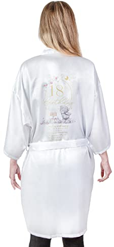 Me To You Bear Women's Me to You Bear 18th Birthday & Glass Gift Set Dressing Gown, GREY, 18 UK
