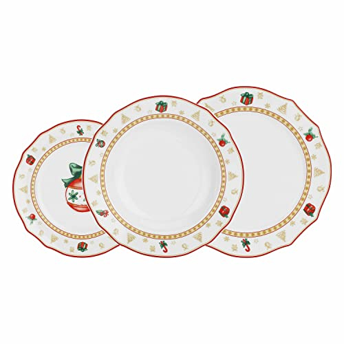 La Porcelana Blanca - Juego de 2 plazas de Mesa Christmas Edition