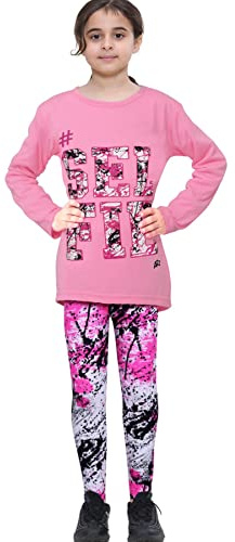A2Z 4 Kids Girls Selfie Splash Top Leggings Set Comfortable Trendy T Shirt | Soft Feel Two Piece For Daily Comfort Outings And Light Summer Wear Age 5-13 Years