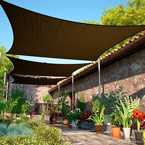 ShadeMart Sonnensegel, rechteckig, SMSL, wasser- und luftdurchlässig, UV-beständig, strapazierfähig, für Carport, Terrasse, Outdoor, 3 x 40 cm, Braun