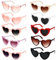 Mkitnvy 10 Paar Herz Brille,Partybrille Hippie Brille,Magische Farben Party Herz Brille, Herz Sonnenbrille Lustige Partybrillen für Fasching Foto Requisiten Geburtstagsfeier für Kinder und Erwachsene