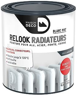 maison déco Peinture Radiateur pour Alu, Acier, Fonte, Cuivre - Blanc Mat 0,5L