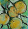 Äpfel grün Mini Original Acryl Bild auf Leinwand 20x20cm figurative Malerei Wanddeko Küche
