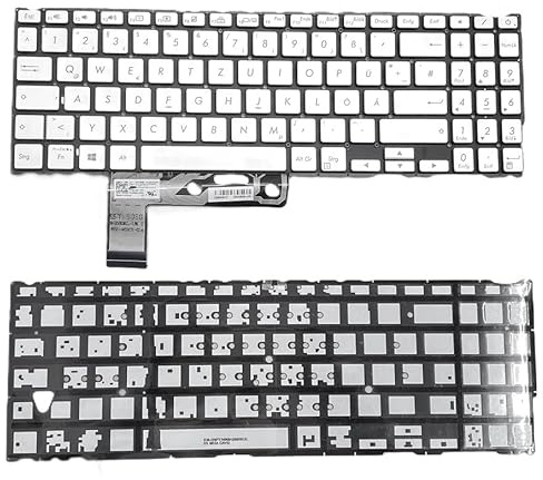 T-ProTek DEUTSCHE - Tastatur Silber mit Beleuchtung kompatibel für Asus ZenBook 15 UX533FD-A8161T