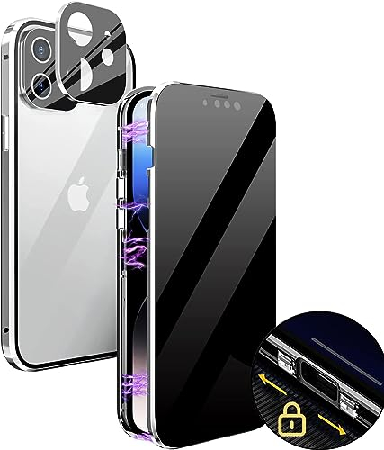 MIMGOAL Funda antiespía para iPhone 11, 360 grados, magnética, con protección visual, protección de privacidad, parte delantera y trasera, cristal templado, cuerpo completo, funda para teléfono móvil