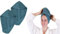 Betz 2 Stück Turban Handtuch mit Knopf - Berlin - Turbantuch - Haar Turban - Frottier Kopfhandtuch - 100% Baumwolle Farbe taubenblau