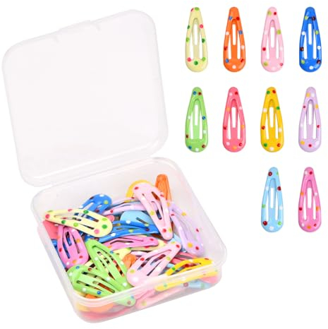 Cozlly 30 PCS Mignon Pince à Cheveux Fille, 3CM Barrettes Coloré, Mini Épingles à Cheveux, Petite Snap BB, pour Bébés Enfants