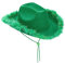 Aunaeyw Cowgirl-Hut für Damen, Cowboyhut, flauschige Federkrempe, Hut für Junggesellenkostüm, Halloween, Cosplay, Verkleidungsparty, Rollenspiele, Green01, Einheitsgröße