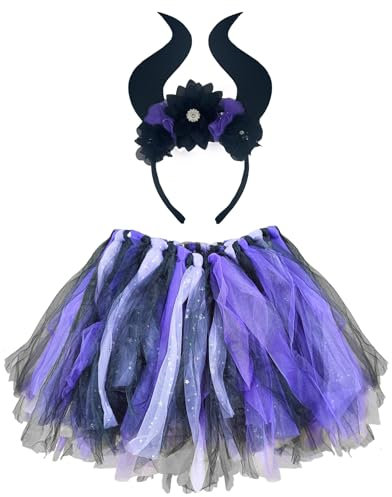 Bseical Gonna Tutù Da Donna per Adulti,Costume Strega Bambina,Tutù,Vestito Carnevale Costumi,Costume Accessori Set,Strega Vestire Costume,Per Feste Carnevale Halloween Cosplay (B) (B)