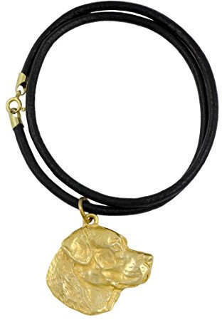 Art-Dog Exklusive Halskette mit Hund, 24 Karat Goldauflage - Handgefertigter Schmuck für Hundeliebhaber - Vergoldete Halsketten mit Hund für Damen und Herren - Labrador Retriever