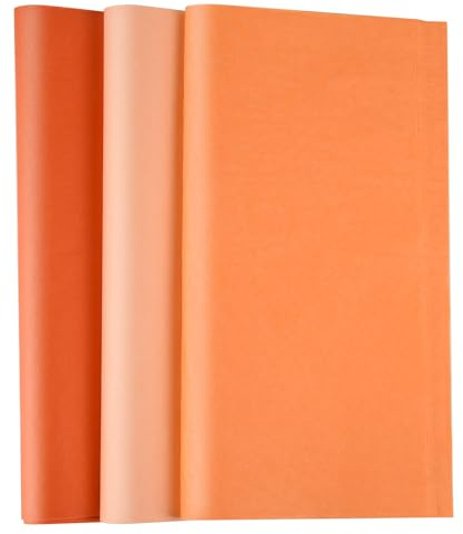 Bouiexye 60 Blätter Orange Seidenpapier für Geschenktüten 50 x 37cm Seidenpapier Bulk Weihnachten seidenpapier verpackungsmaterial für Geschenkpapier Füller Blumen Geburtsta Hochzeit Dekor