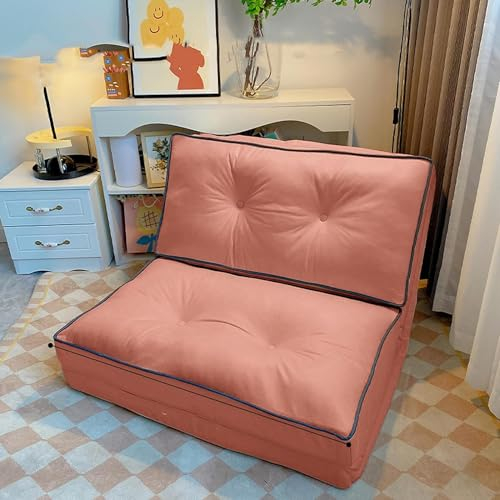YAXANSIH Doppeltes Chaiselongue-Sofa, 5-Fach verstellbares, zusammenklappbares Lazy Sofa, Schlafsofa, Futonbett, Sofas für Jungen, Mädchen, Teenager, Erwachsene, Schlafzimmer, Wohnzimmer, Balkon, Ros