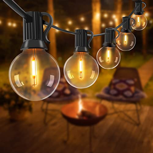 LED Lichterkette Außen - 30M / 100FT Lichterkette Wetterfeste mit 40+2 Glühbirnen für Balkon Retro Aussen/Innen Warmweiße Wasserdicht, G40 Lichterketten für Garten Hochzeit Terrasse Partys