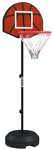 SPORTNOW Support Panier de Basket-Ball 2 en 1 avec Hauteur réglable 129 cm et 179 cm et Jeu de 6 fléchettes magnétique