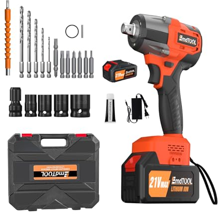 Yiyai Akku Schlagschrauber Set, Elektro Schlagschrauber Mit 21V Lithium Akku, 420 Nm Drehmoment, 4 Schlagschraubern, Schnellladegerät, Elektro Schlagschrauber Für Maximale Effizienz