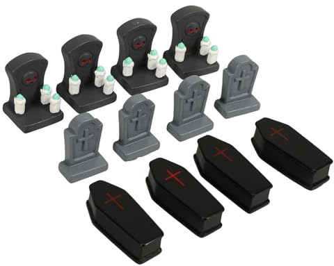 Cabilock Halloween Miniatur-Grabsteine Figur 1 Set Mini-Grabsteine Aus Kunstharz Mini-Grabsteine Mehrere Für Mini- Friedhof Szene Diorama Basteln Halloween-Zubehör