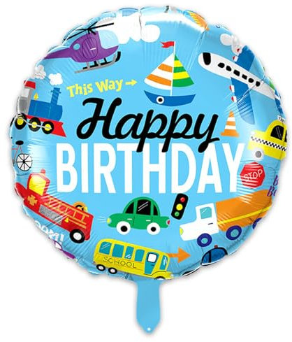 DazzJoy Happy Birthday Ballon Autos, 10 Stück Auto Deko Geburtstag Folienballon, Auto Geburtstag Ballons, Car Luftballons Geburtstagsdeko, Happy Birthday Luftballon für Kindergeburtstag Deko Junge