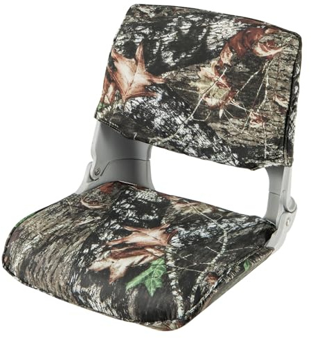 COSTWAY Asiento Barco Plegable, Sillas para Barco con Respaldo Bajo, Acolchado de Esponja Gruesa, Asiento Yate Impermeable, Canoa, Camuflaje