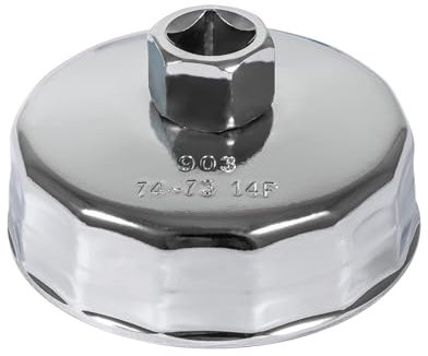 Esoldnic Clé à filtre à huile de 74 mm 14 cannelures Outil de démontage de filtre à huile pour Mercedes Benz, Sprinter, Audi, Volkswagen, Mazda, etc.