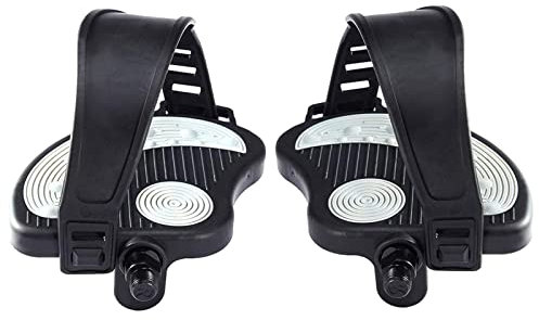 2 x 9/16 Heimtrainer-Pedale mit verstellbaren Riemen, Slip, Heim-Fitness-Bike, Indoor-Plattform-Pedale